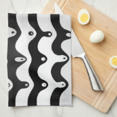 Jazzy Black & White Smelting Zebra Stripes Kitchen Theedoek (Quarter Fold)