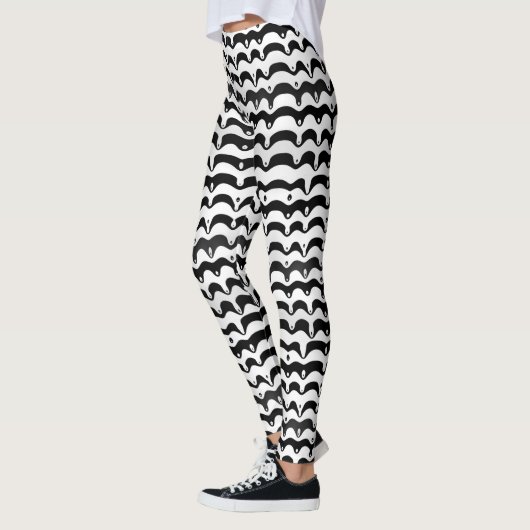 Jazzy Black & White Smelting Zebra Stripes Leggings (Links)