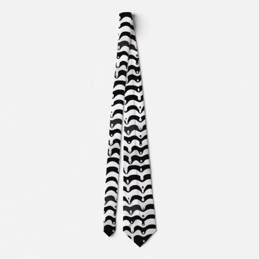 Jazzy Black & White Smelting Zebra Stripes Stropdas (Achterkant)