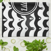 Jazzy Black & White Smelting Zebra Stripes Theedoek (Gevouwen)