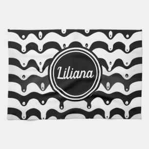 Jazzy Black & White Smelting Zebra Stripes Theedoek