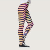 Jazzy Black & White Trippy op Art Stripey Pattern Leggings (Rechts)