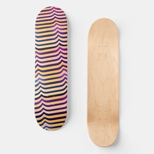 Jazzy Black & White Trippy op Art Stripey Pattern Persoonlijk Skateboard (Voorkant)
