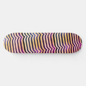 Jazzy Black & White Trippy op Art Stripey Pattern Persoonlijk Skateboard (Horizontaal)