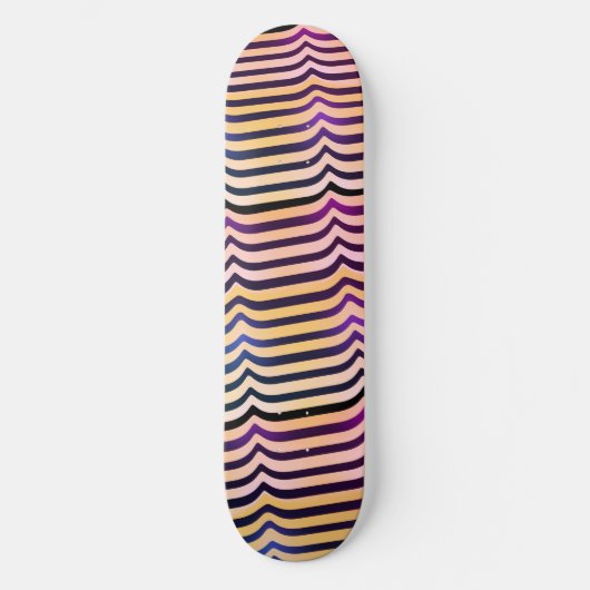 Jazzy Black & White Trippy op Art Stripey Pattern Persoonlijk Skateboard (Voorkant)