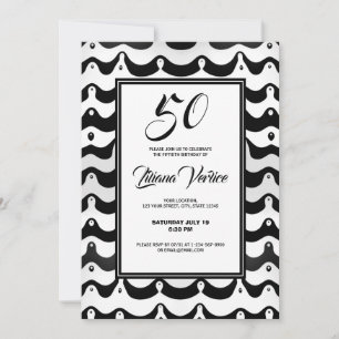 Jazzy Black & White Wavy Zebra Stripes Kaart