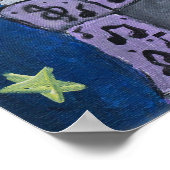 Jazzy Cat Folk Art Poster (Hoek)