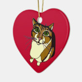 Jazzy Cat Heart Ornament (Links)