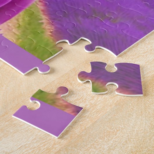 Jazzy cat - lavendelveld legpuzzel (Zijkant)