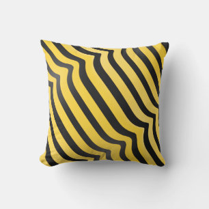 Jazzy Cute Black en Yellow Striped Bumblebee Kussen
