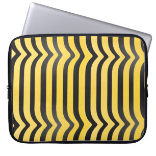 Jazzy Cute Black en Yellow Striped Bumblebee Laptop Sleeve