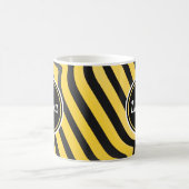 Jazzy Cute Black en Yellow Striped Bumblebee Magische Mok (Center)