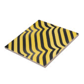 Jazzy Cute Black en Yellow Striped Bumblebee Tegeltje (Zijkant)