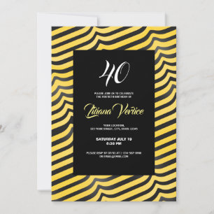 Jazzy Cute Black & Yellow Striped Bumblebee Invita Kaart