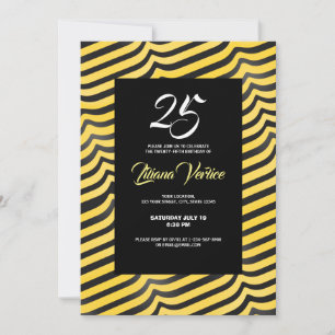 Jazzy Cute Black & Yellow Striped Bumblebee Kaart