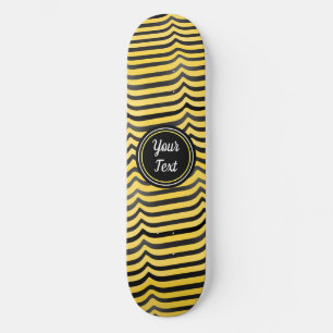 Jazzy Cute Black & Yellow Striped Bumblebee Persoonlijk Skateboard