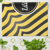 Jazzy Cute Black & Yellow Striped Bumblebee Theedoek (Gevouwen)