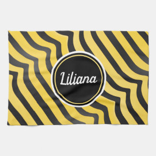 Jazzy Cute Black & Yellow Striped Bumblebee Theedoek