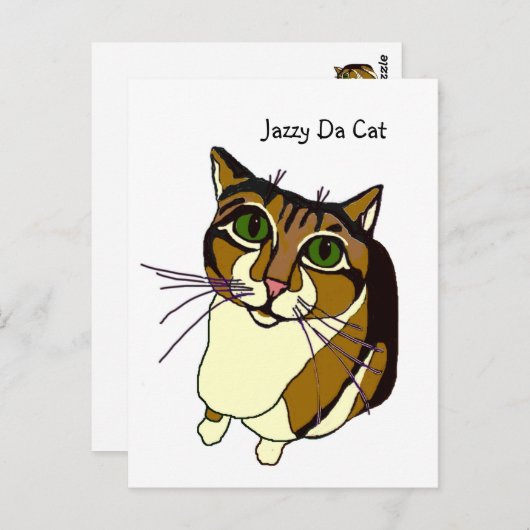 Jazzy Da Cat Briefkaart (Voorkant / Achterkant)