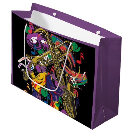 Jazzy Fest New Orleans Music Groot Cadeauzakje (Voorkant Gekanteld)