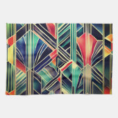 Jazzy geometrische elegante klassieke Boho Art Theedoek (Horizontaal)