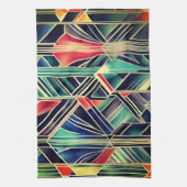 Jazzy geometrische elegante klassieke Boho Art Theedoek (Verticaal)