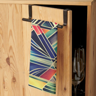 Jazzy geometrische elegante klassieke Boho Art Theedoek