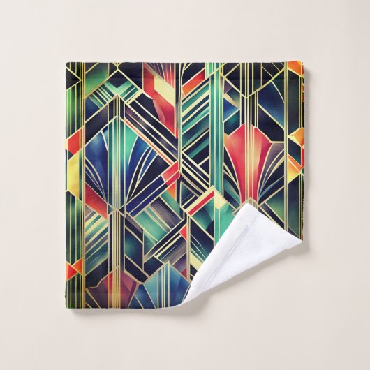 Jazzy geometrische elegante klassieke Boho geometr Bad Handdoek (Wasdoekje)