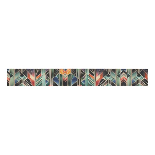 Jazzy geometrische elegante klassieke Boho geometr Grosgrain Lint (Voorkant)