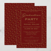 Jazzy Gold Invitation Kaart (Voorkant / Achterkant)