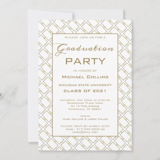 Jazzy Gold Invitation Kaart (Voorkant)
