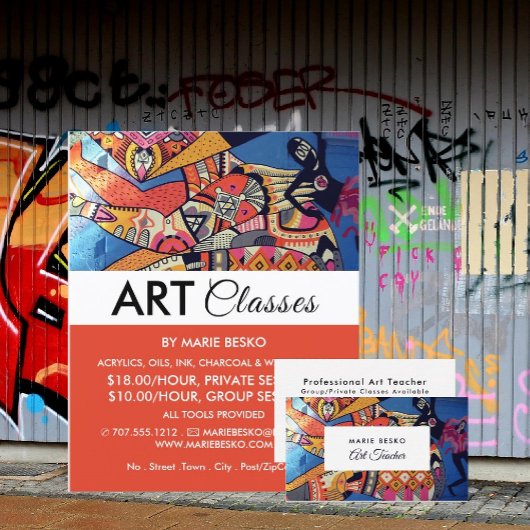 Jazzy Graffiti Art, Art Class Adverteren Flyer