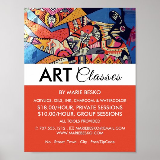 Jazzy Graffiti Art, Art Class Adverteren Poster (Voorkant)