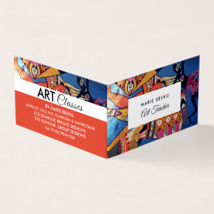 Jazzy Graffiti Art, Kunstleraar, Gedetailleerd Visitekaartje