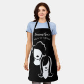 Jazzy Haarstylist Silhouettes Schort (Gedragen)