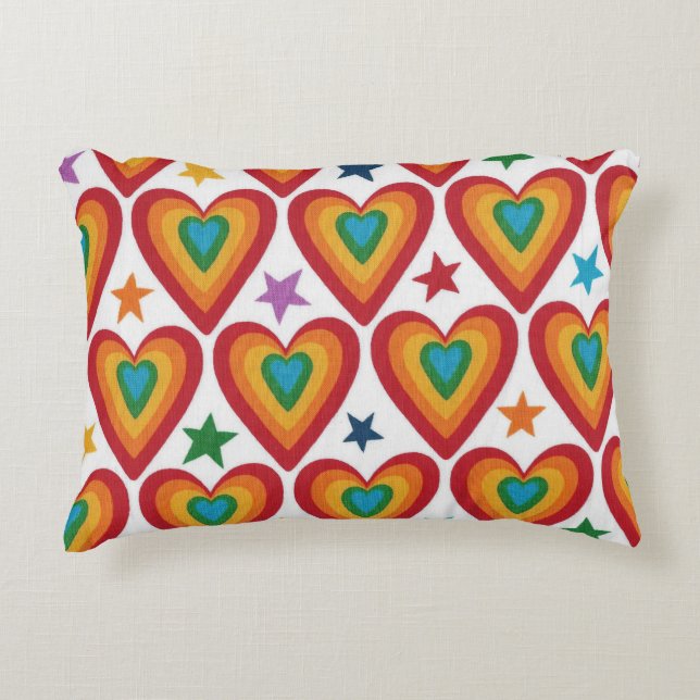 Jazzy Heart Print Pillow Accent Kussen (Voorkant)