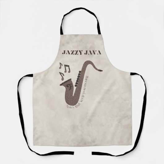 Jazzy Java-Coffee Beans-Saxofoon- Schort (Voorkant)
