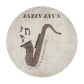 Jazzy Java-Coffee Beans-Saxofoon- Snijplank (Voorkant)