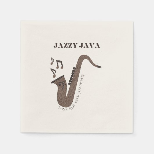 Jazzy Java-Koffiebonen-Saxofoon- Servet (Voorkant)