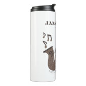 Jazzy Java-Saxofoon-Koffiebonen- Thermosbeker (Gedraaid links)