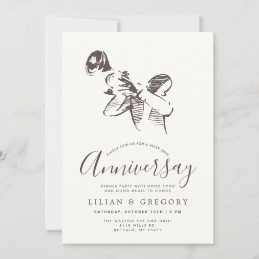 Jazzy Jubileum | Jazz Music Thaise Party Kaart (Voorkant)