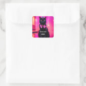 Jazzy Kat - Bonne année Vierkante Sticker (Tas)