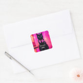 Jazzy Kat - Bonne année Vierkante Sticker (Envelop)