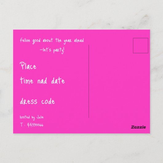 Jazzy Kat - Gelukkig 2025 Briefkaart (Achterkant)