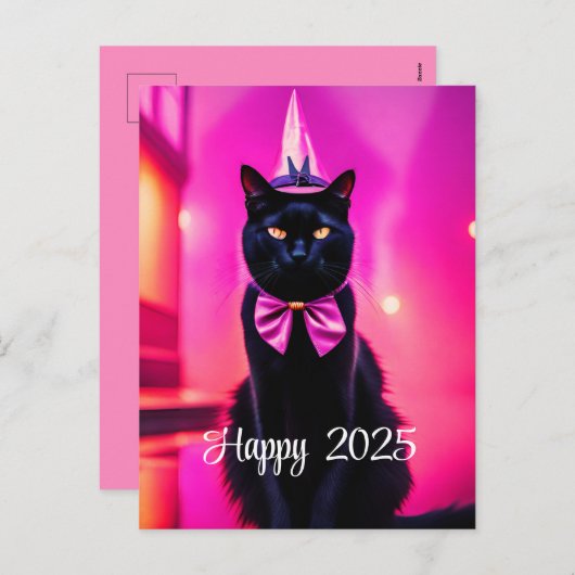 Jazzy Kat - Gelukkig 2025 Feestdagenkaart (Voorkant / Achterkant)