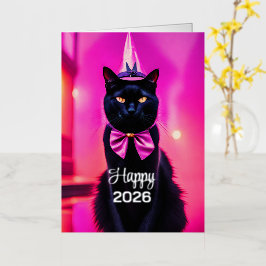 Jazzy Kat - Gelukkig 2025 Folie Wenskaart