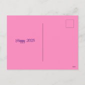 Jazzy Kat in bontjas - Happy 2025 Feestdagenkaart (Achterkant)