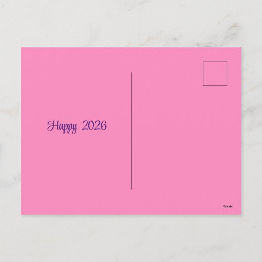 Jazzy Kat in bontjas - Happy 2026 Feestdagenkaart (Achterkant)