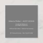 Jazzy Kat in bontjas Vierkante Visitekaartje (Achterkant)