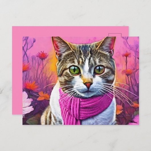 Jazzy Kat in het vroege voorjaar Briefkaart (Voorkant / Achterkant)